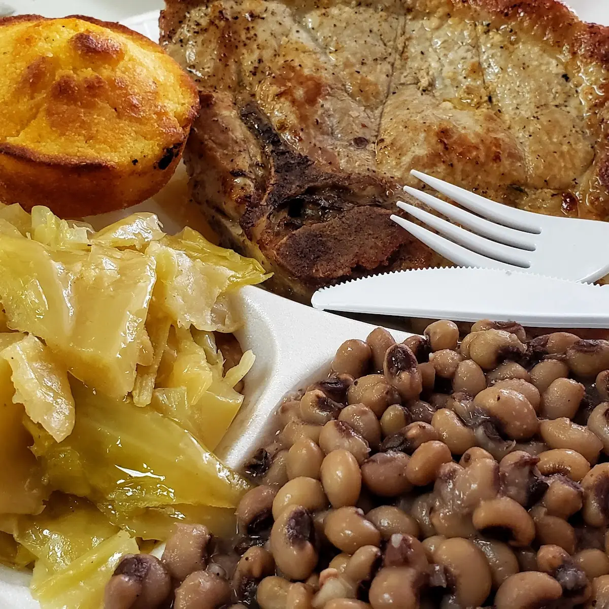 Pork Chop and Black Eyed Peas
