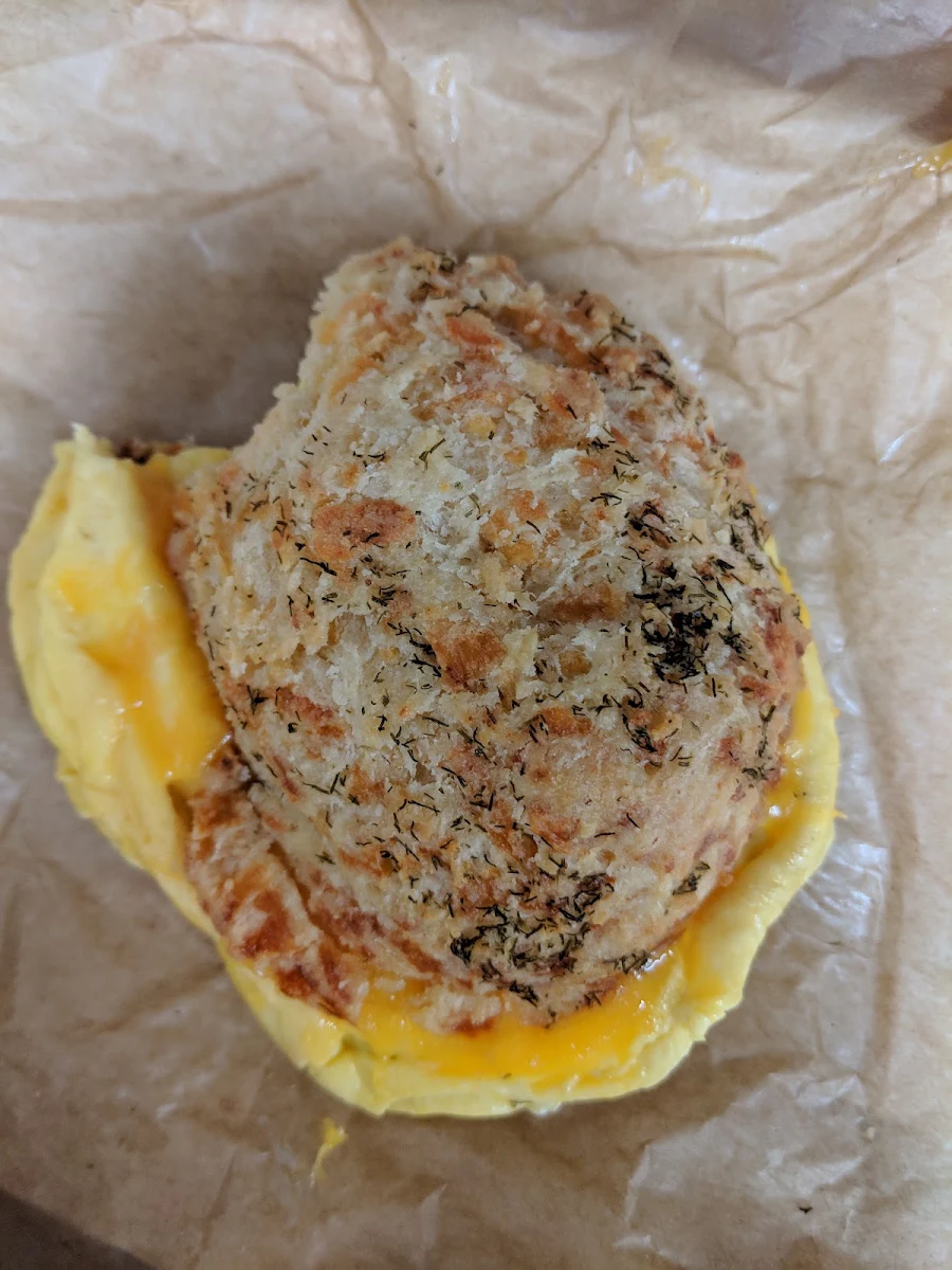 Egg and Cheese on a Cheddar Dill Biscuit