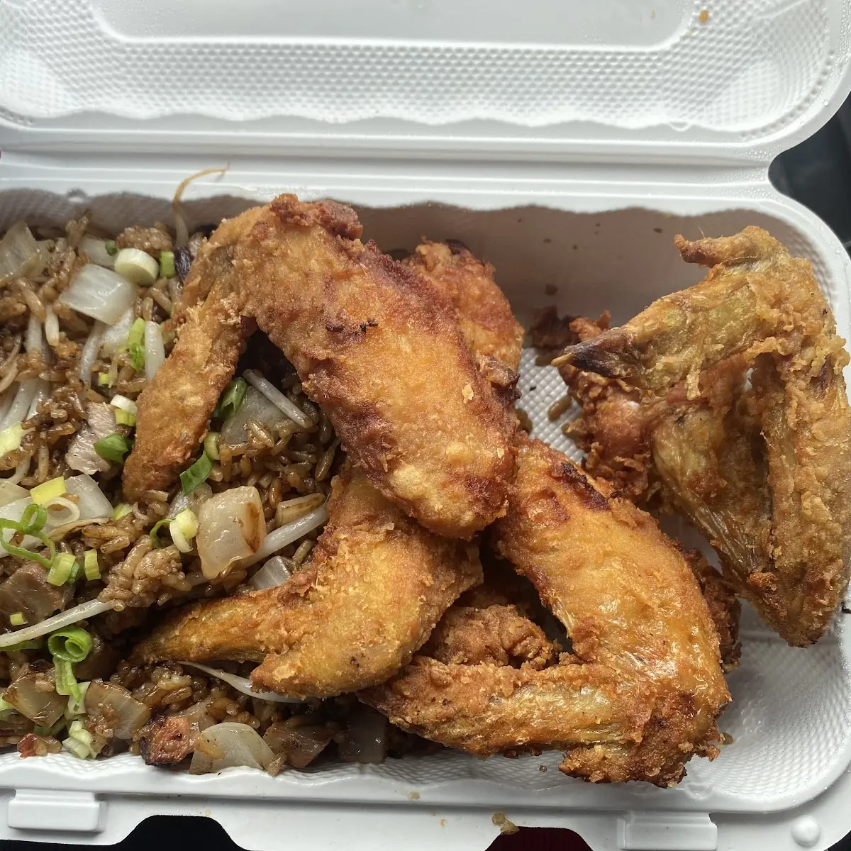 Pork Fried Rice with Chicken Wings