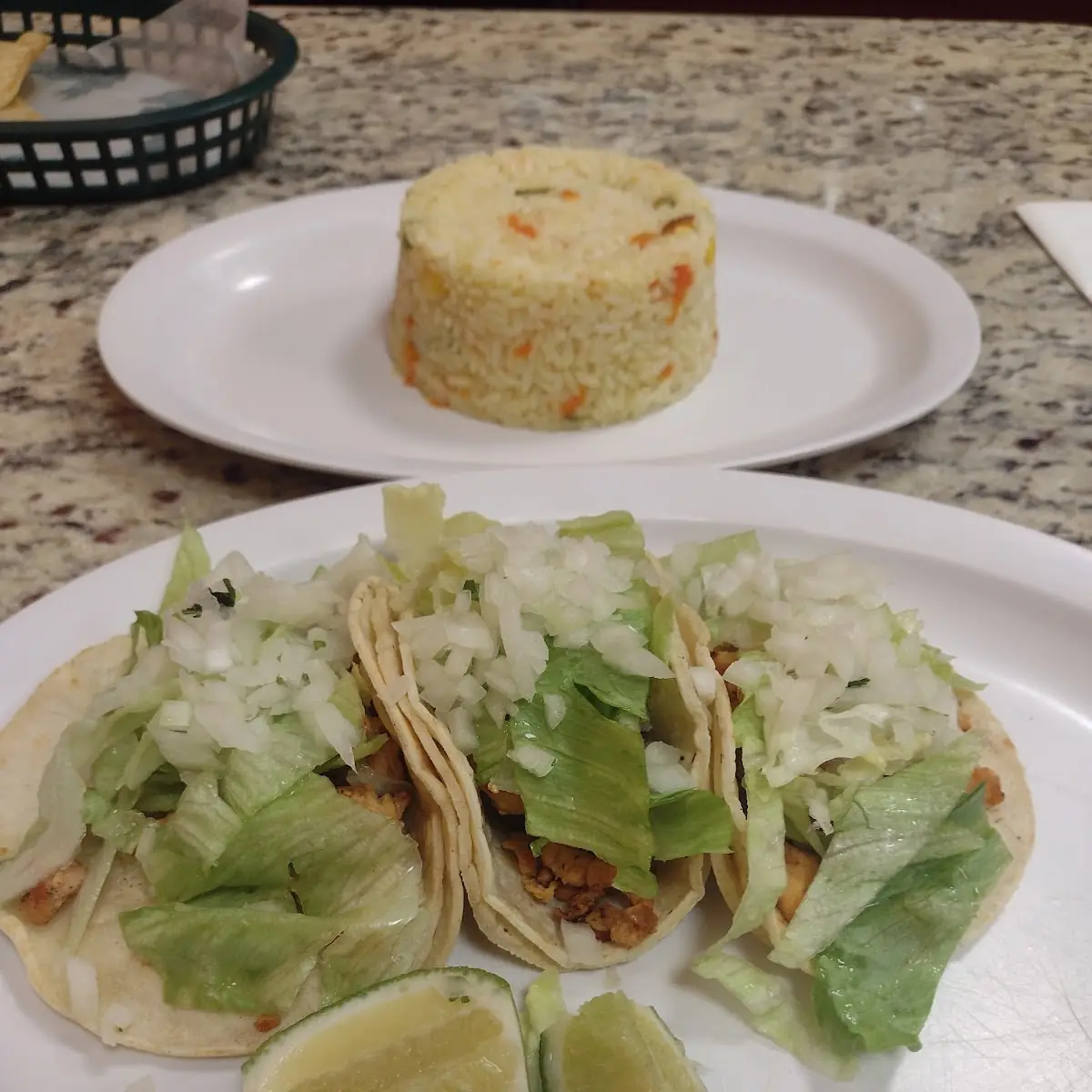 Chicken Taco Onion Lettuce Cilantro