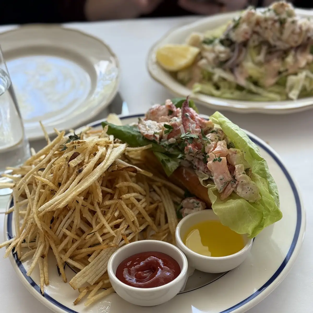 Lobster Roll and Shoestring Fries