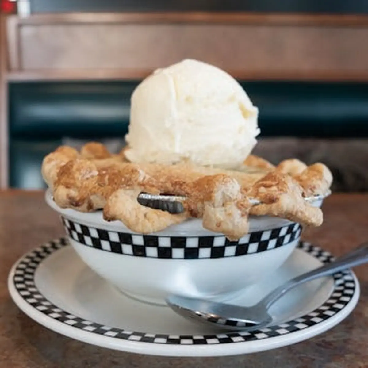 Apple Pie and Vanilla Ice Cream Freshly Prepared