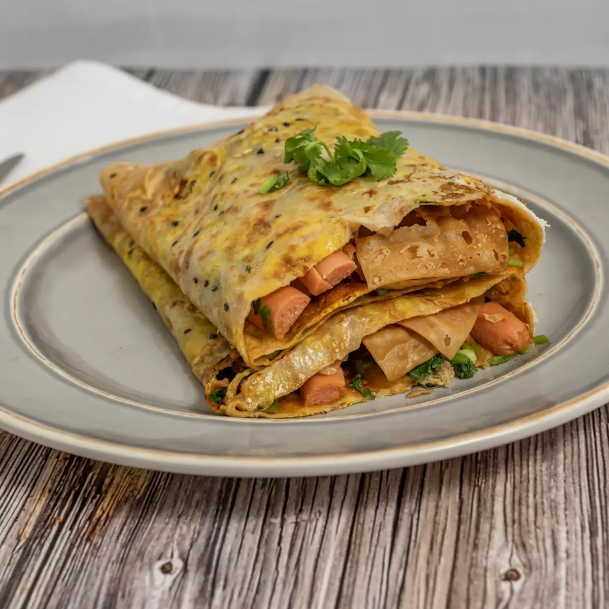 E9-Ham & Cheese Jian Bing American Crepes