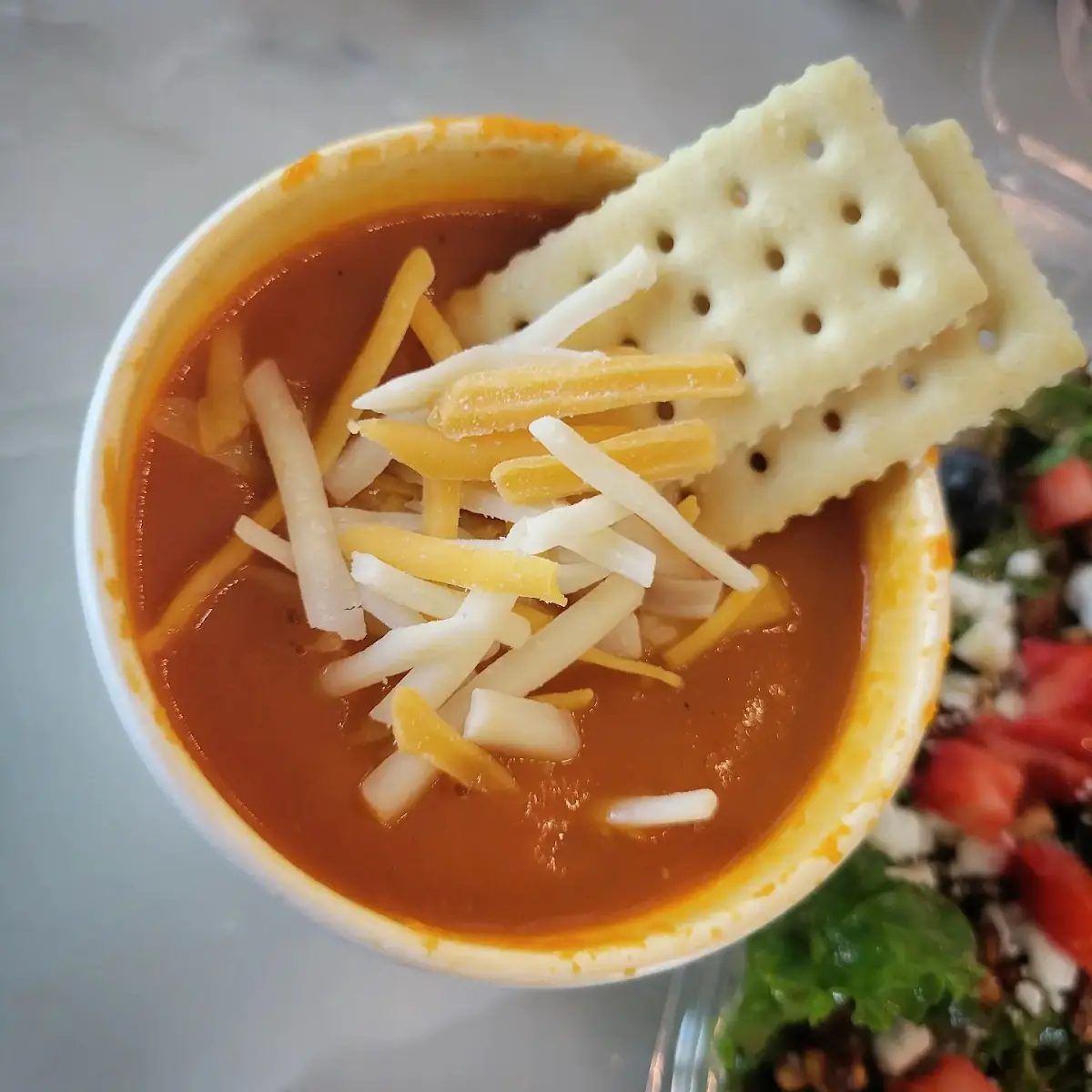 Tomato Soup w Cheese & Crackers