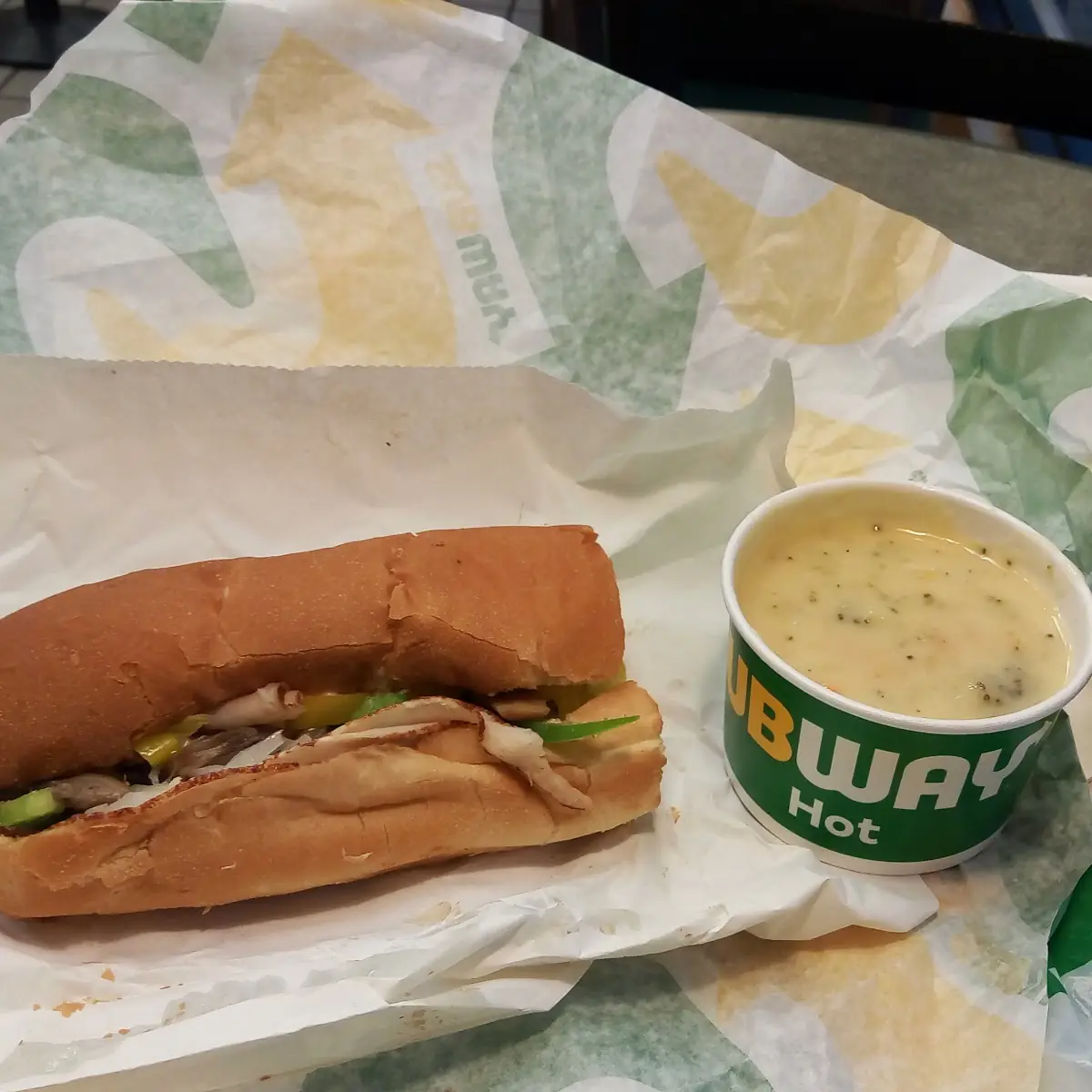 Turkey Sub and Broccoli Soup