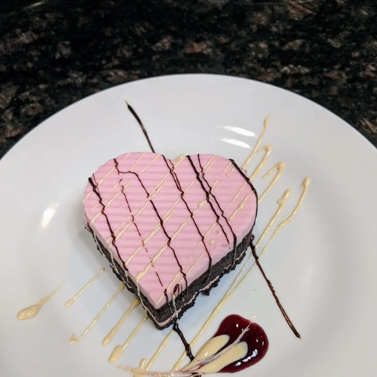 Dark Chocolate Raspberry Heart Cake