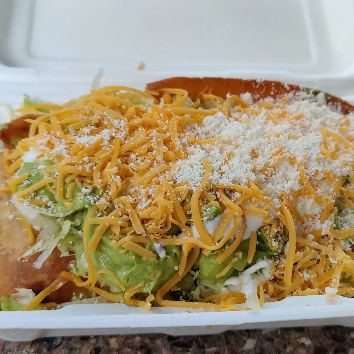 Beef Taco Cheese Enchilada Rice and Beans