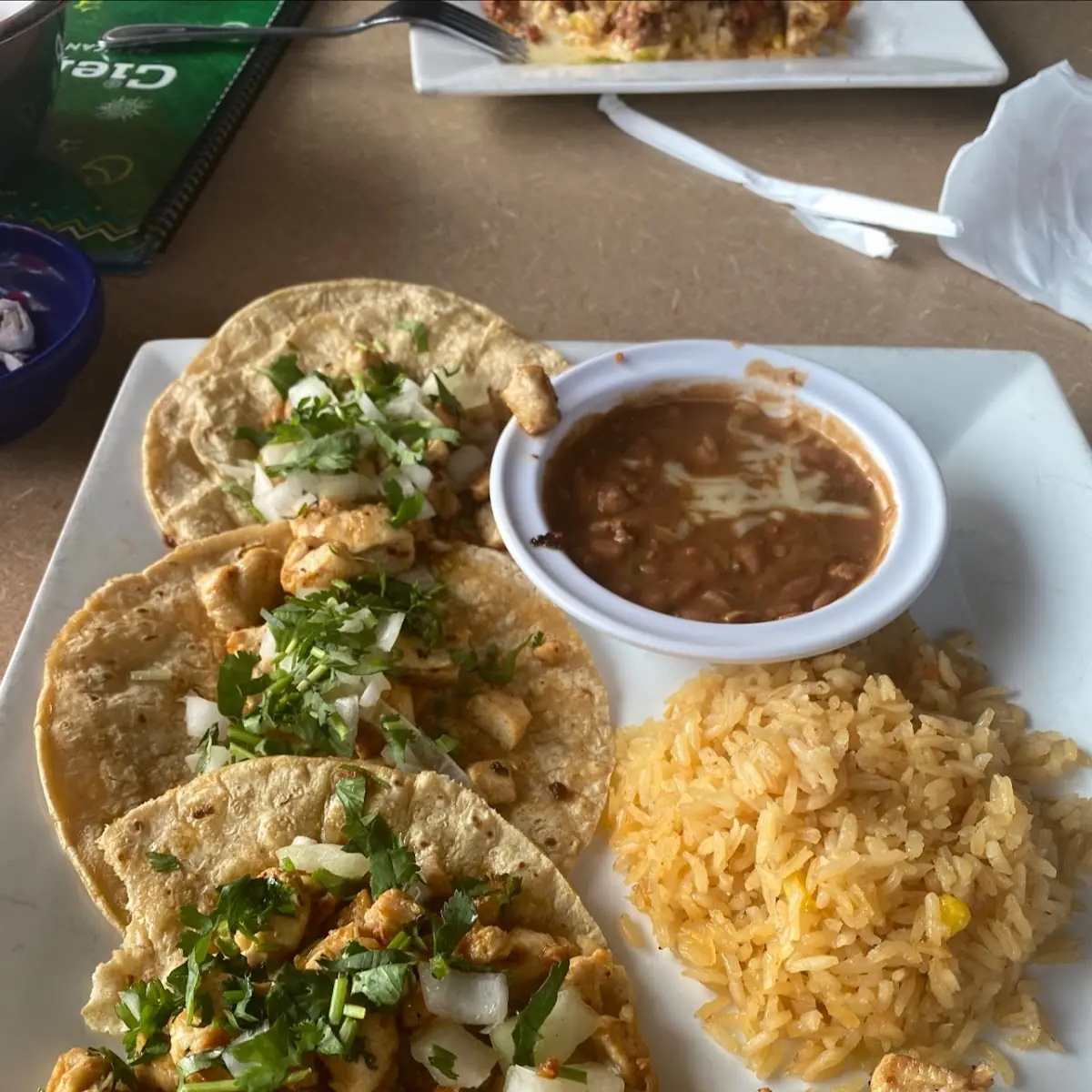 Special 1 2 Tacos Rice & Beans