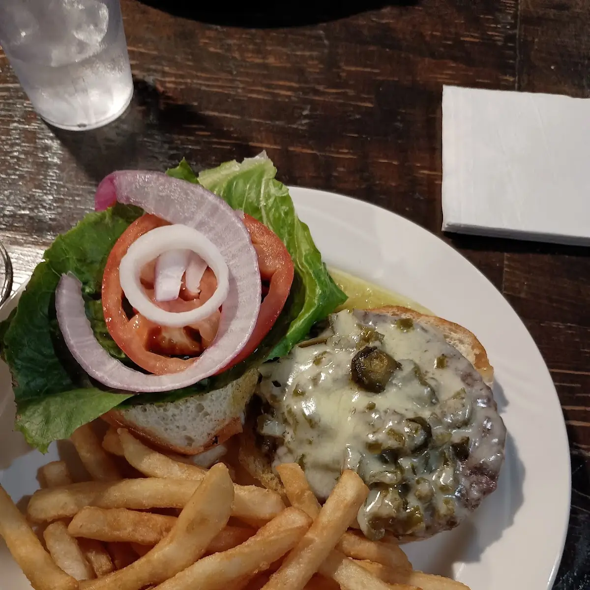 Jalapeno Gouda Burger and Fries