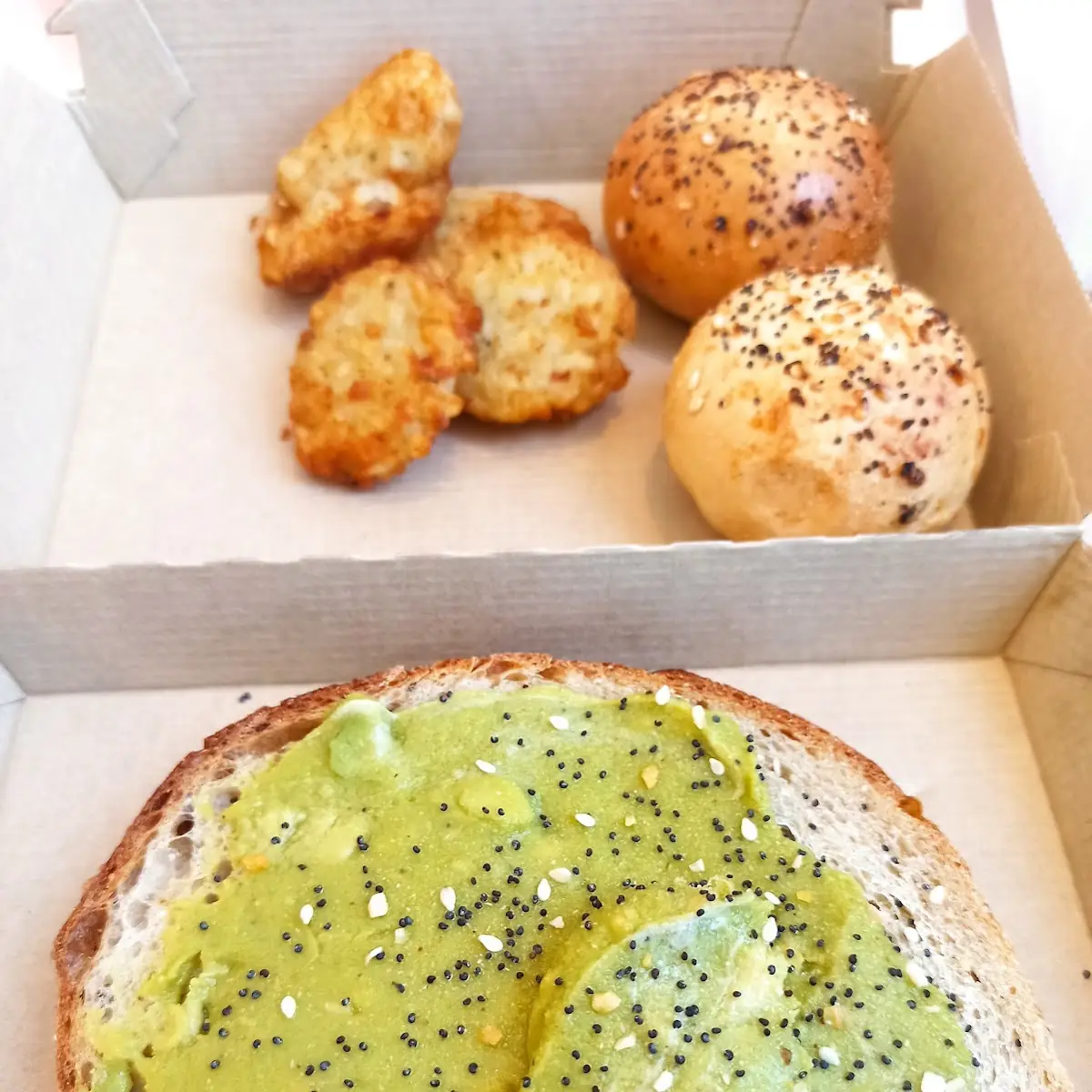 Avocado Toast and Filled Mini Bagels