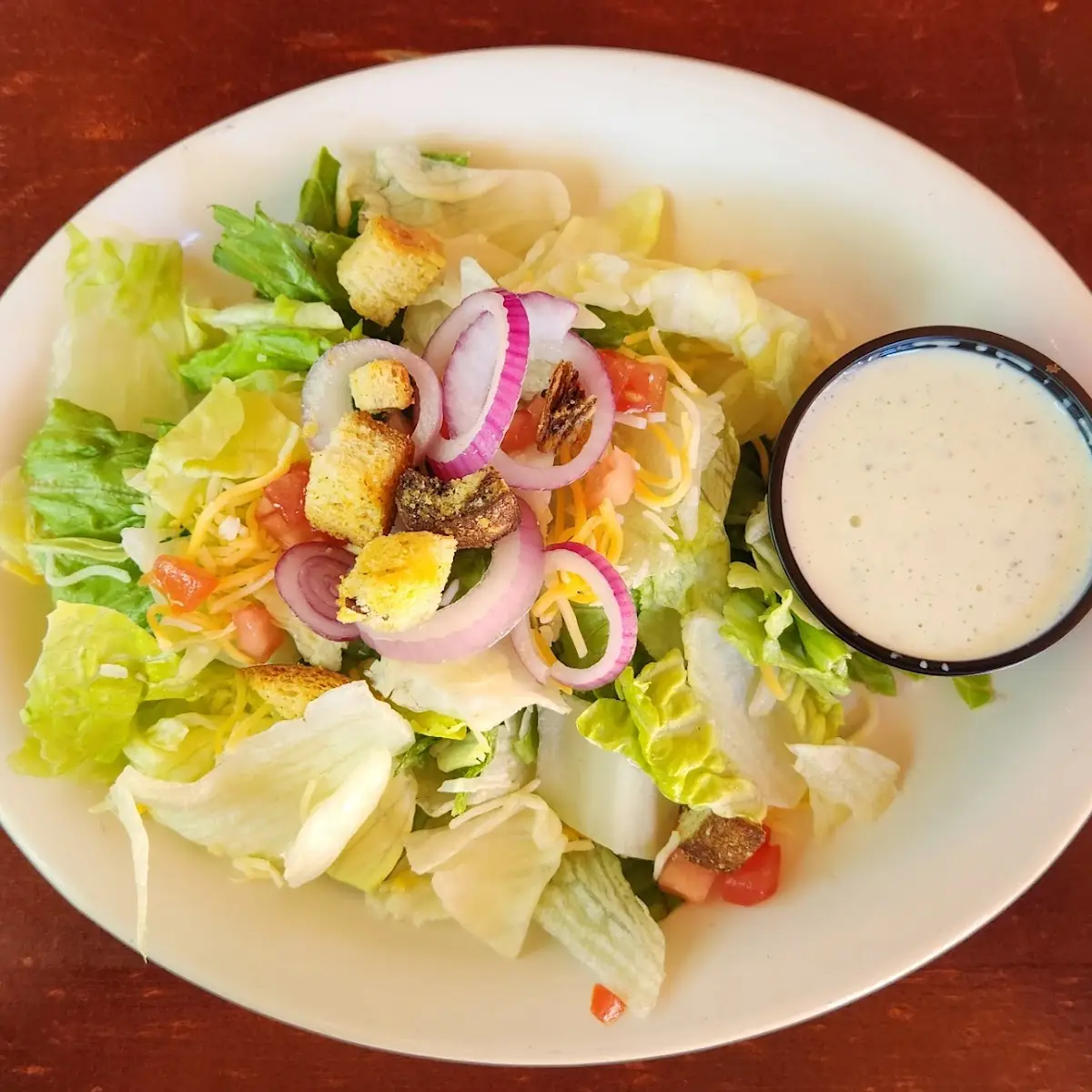 Small Chef Salad with Bacon Onion Ranch Dressing