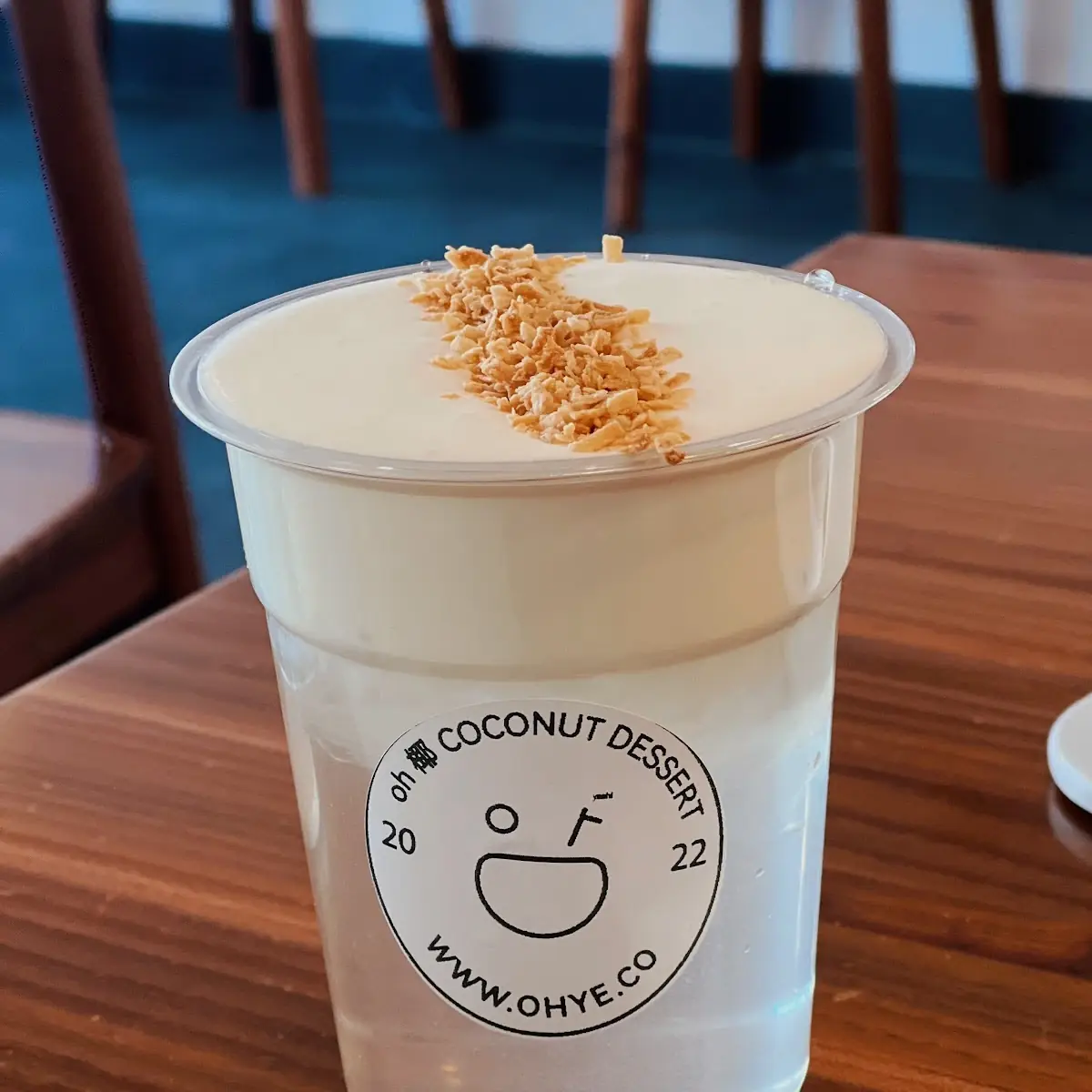 Coconut Water with Cream Cheese Foam