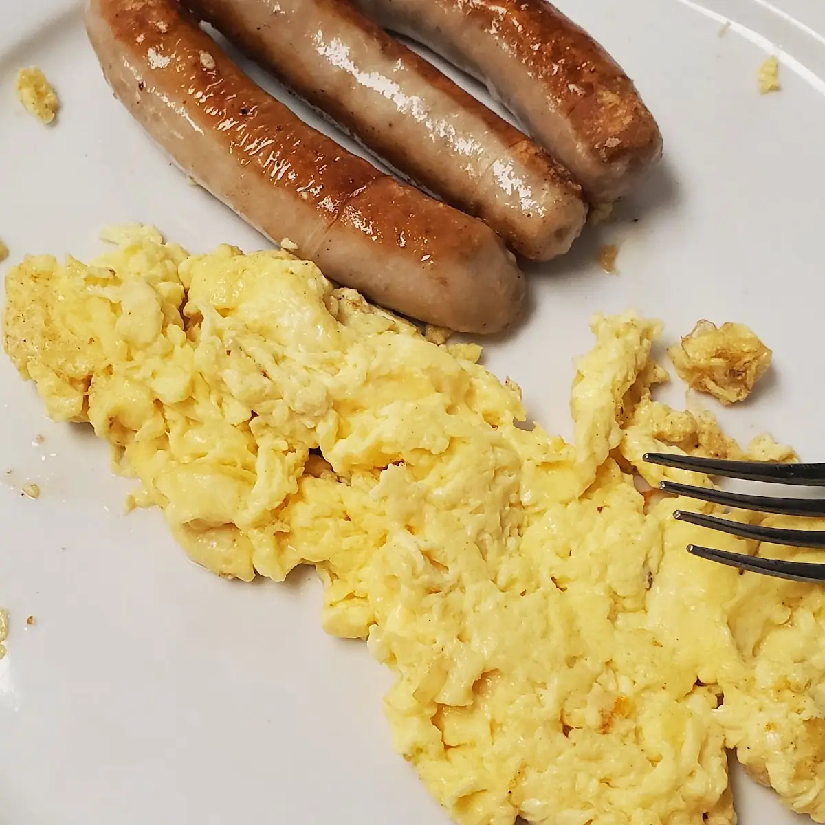 2 Eggs Scrambled Eggs Sausage