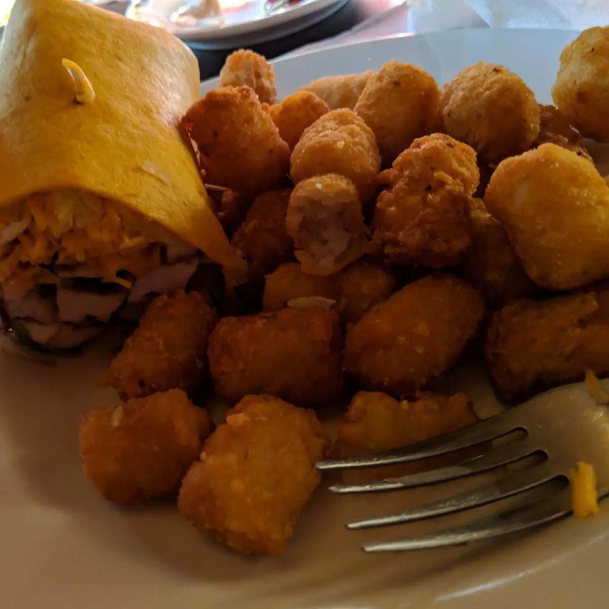 Chicken Bacon Ranch Wrap with Tator Tots