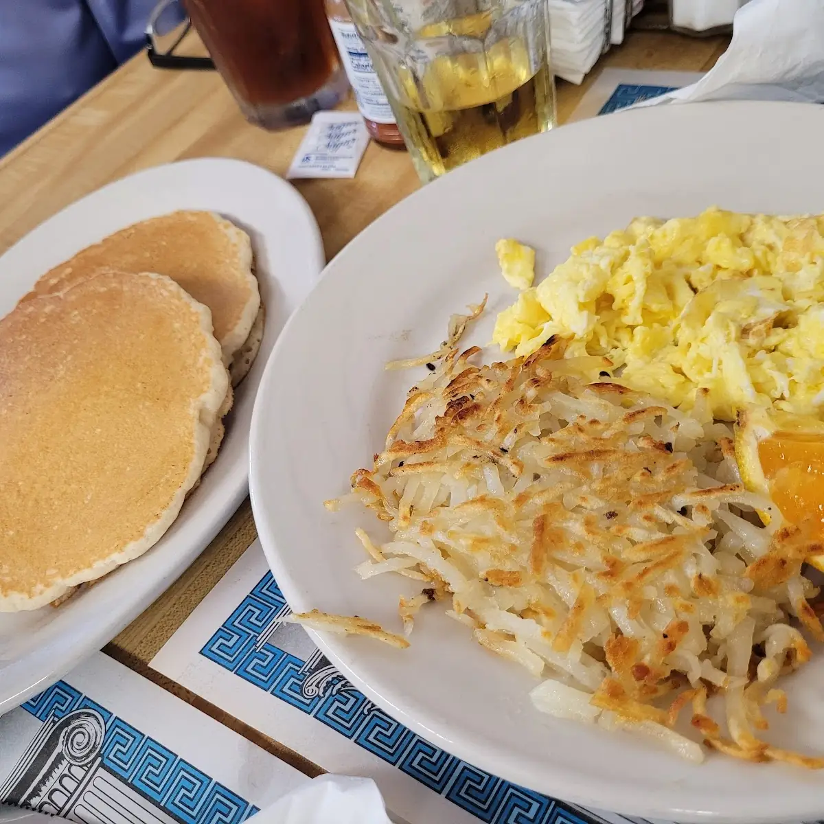 Double Stack with Scrambled Eggs and Hash Browns