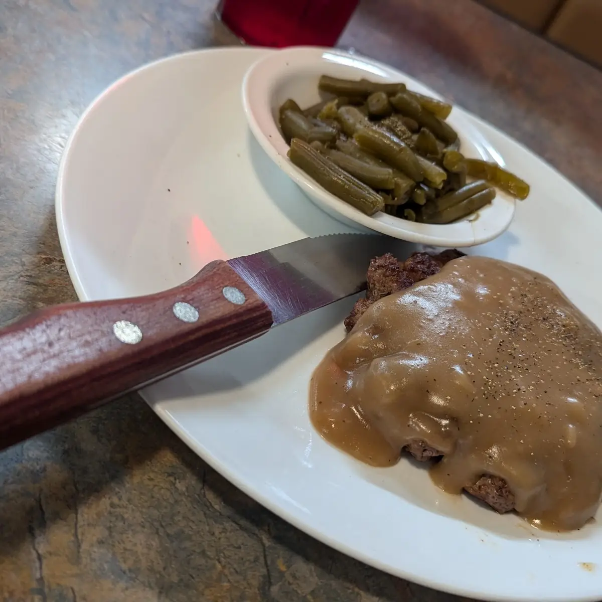 Hamburger Steak with Green Beans