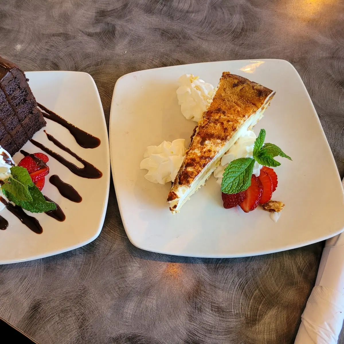 Chocolate Cake and Cheese Cake