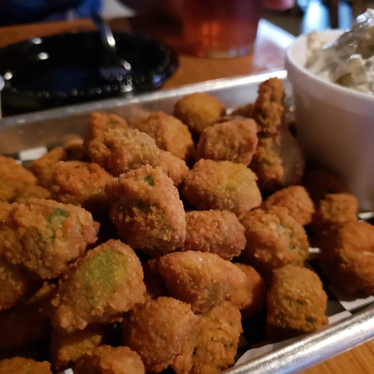 Fried Okra & Potato Salad