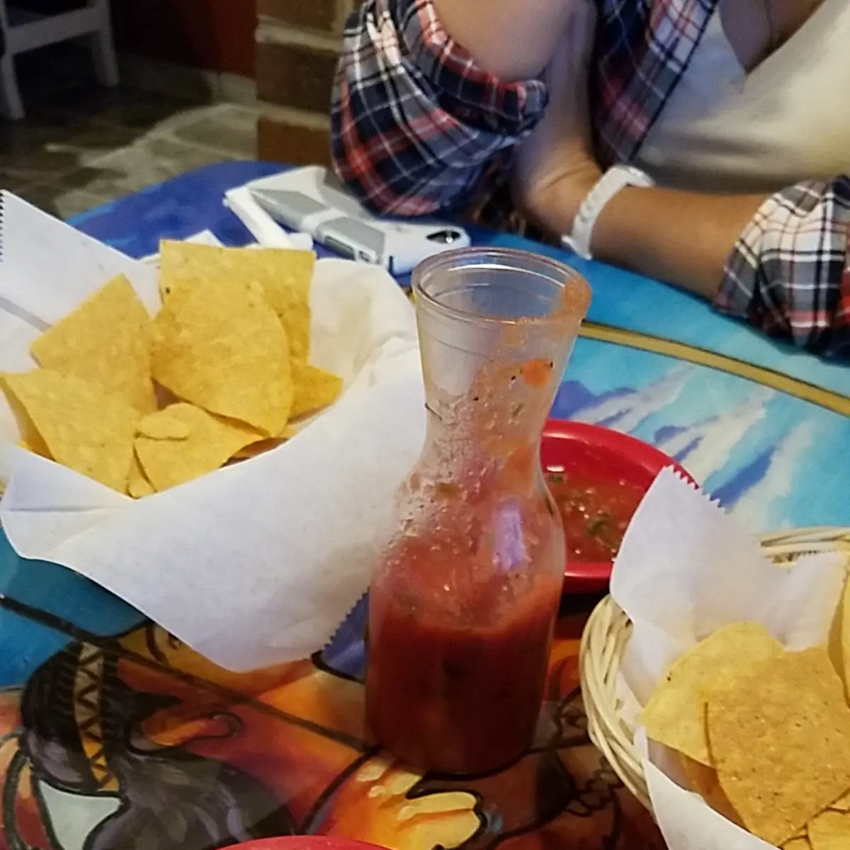 Chips and Salsa and Cheese Dip