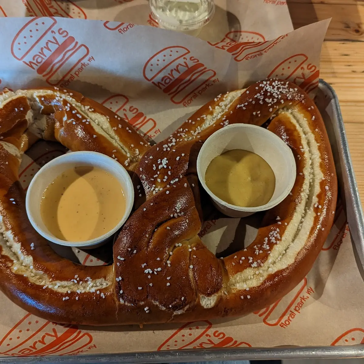 Pretzel with Cheese and Honey Mustard