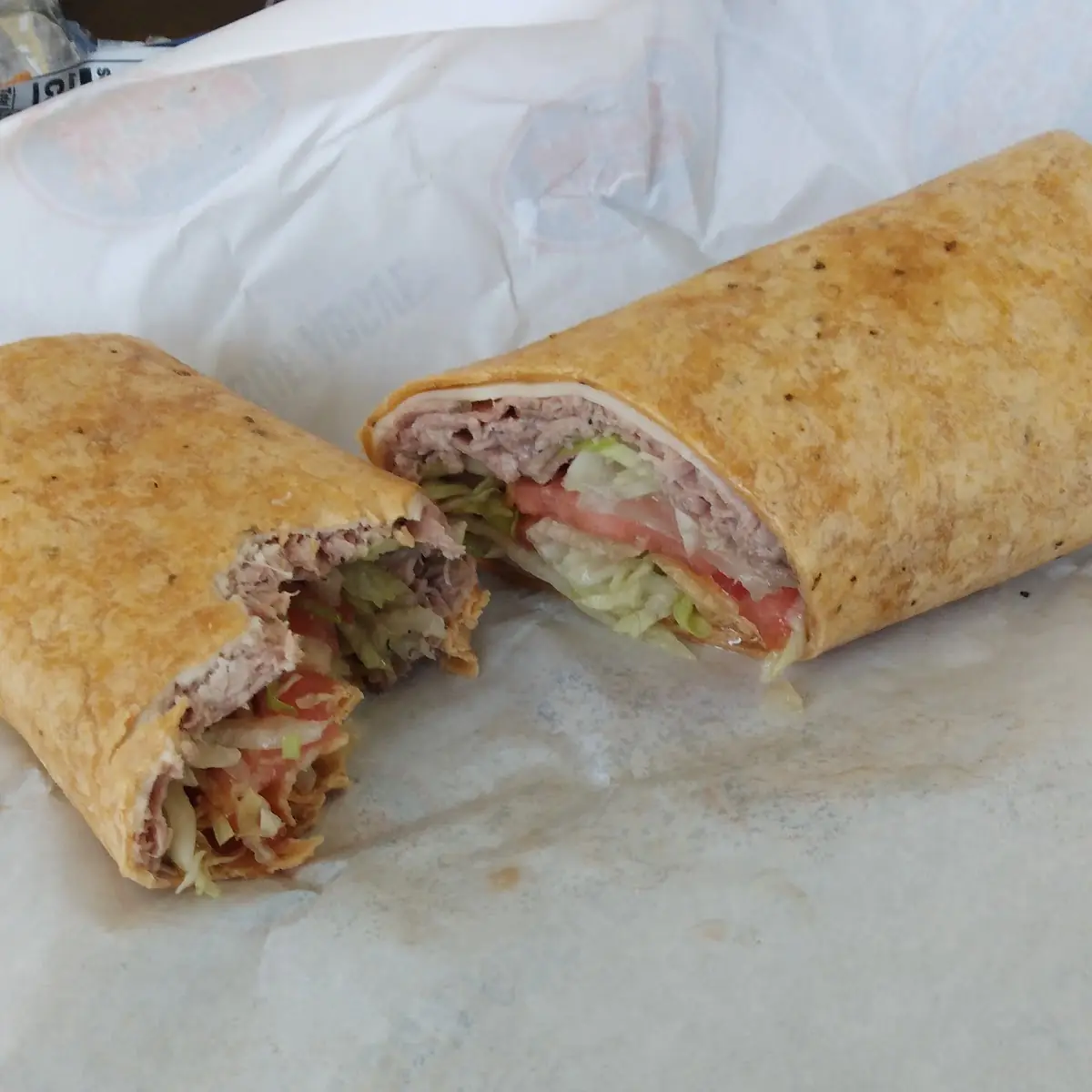 Roast Beef in a Tomato Basil Wrap
