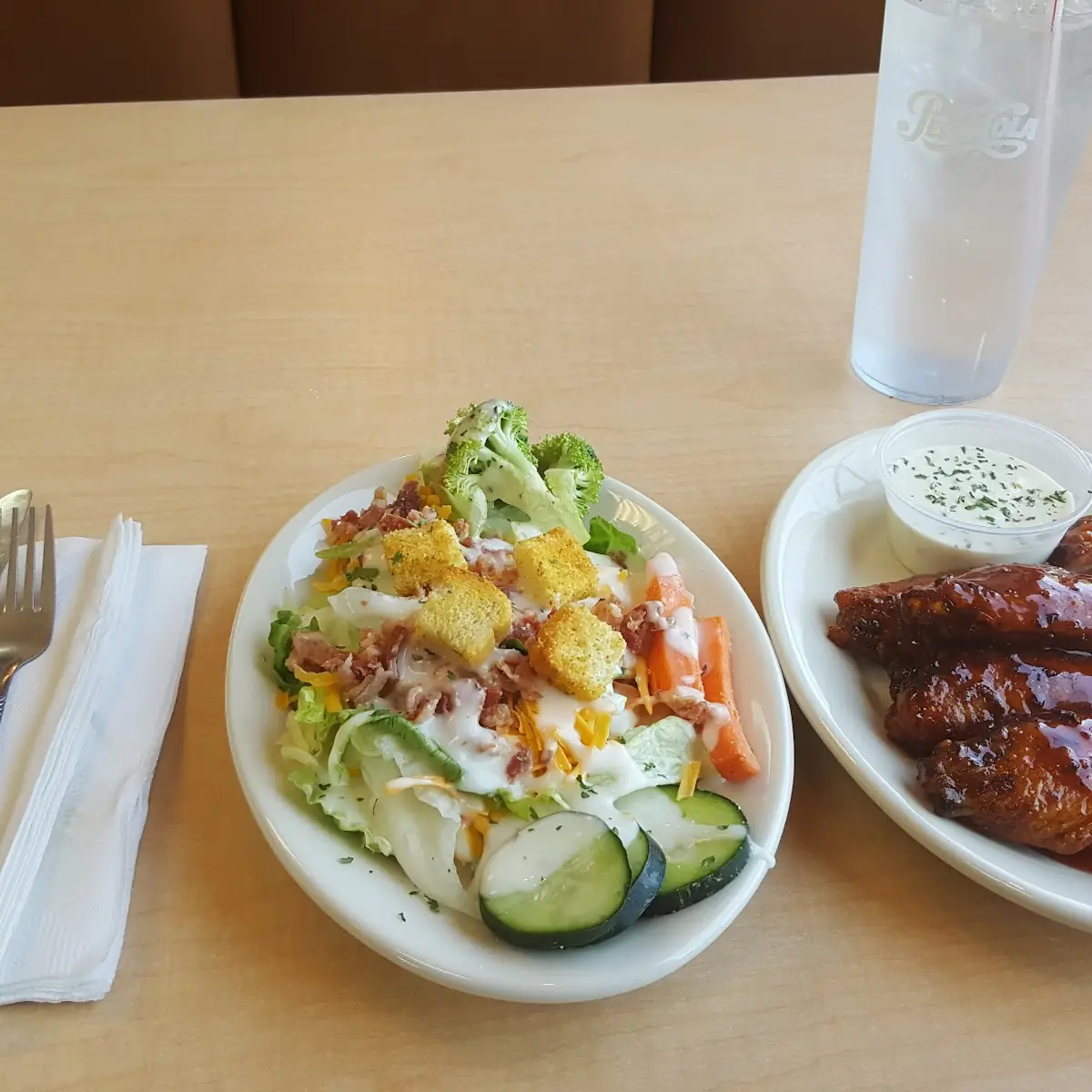 Wings and Side Salad