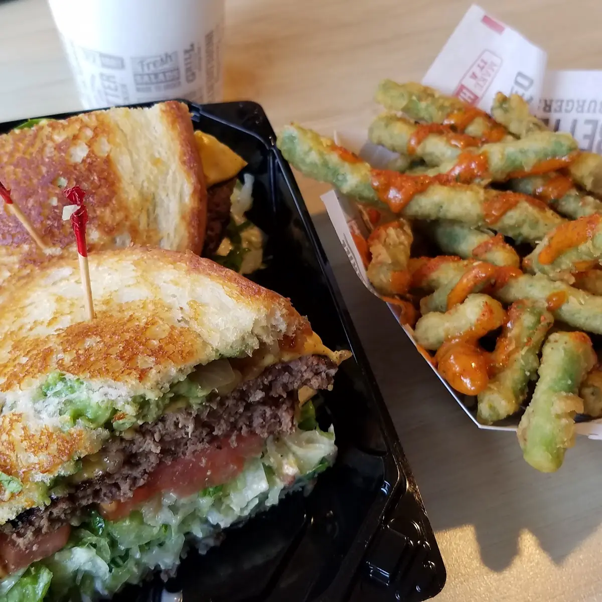 Santa Barbara Burger and Deep Fried Green Beans