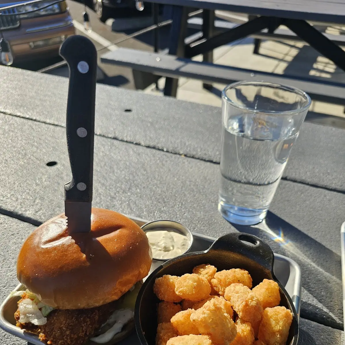 Fish & Chips Sandwich with Tater Tots
