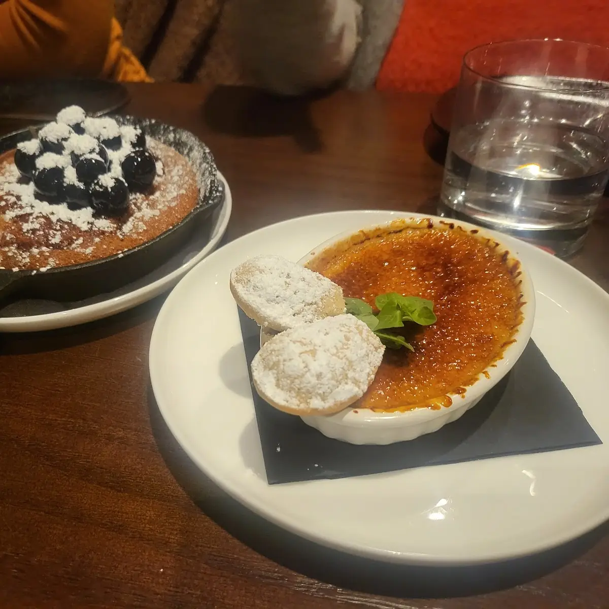 Left Olive Oil Cake Right Creme Brulee