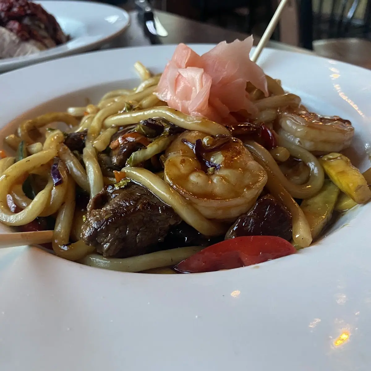 Udon Steak and Shrimp