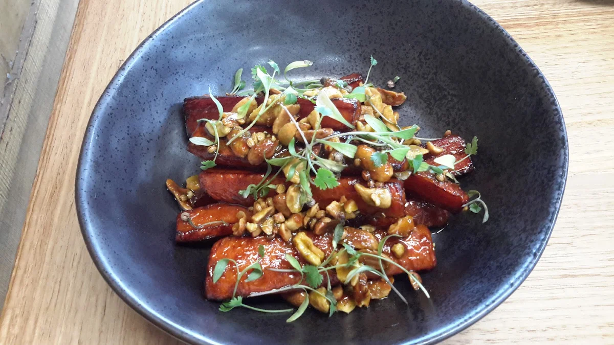 Smoked Maple Carrots Chilli Coriander Peanuts, The Independent Gembrook