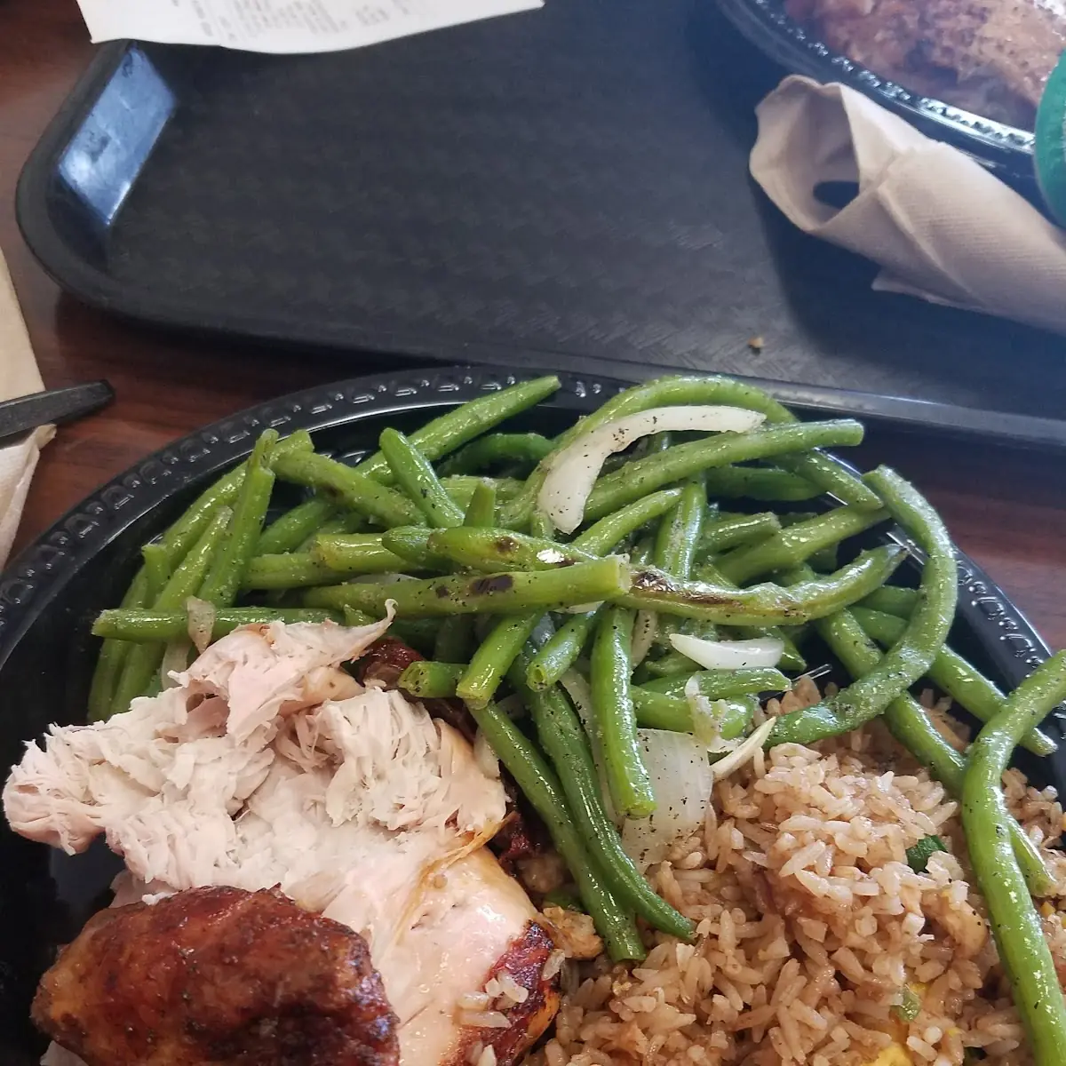 Green Beans Roasted Chicken Rice