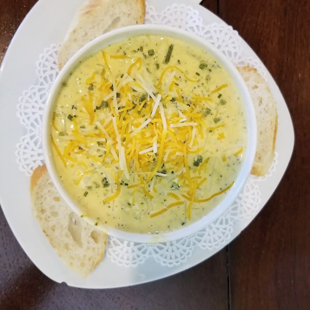 Broccoli and Cheddar Soup with Noodles