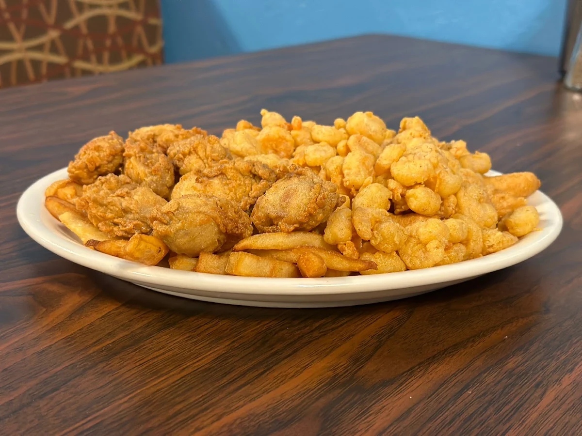 Fried Baby Shrimp and Oysters