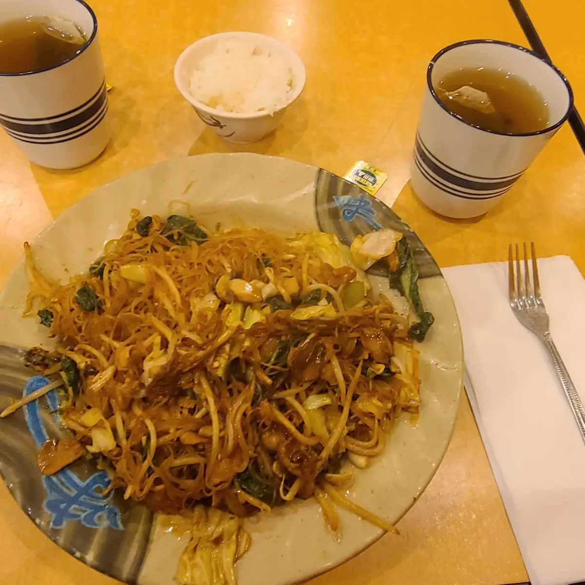 Mongolian BBQ with Chicken and Rice Noodles