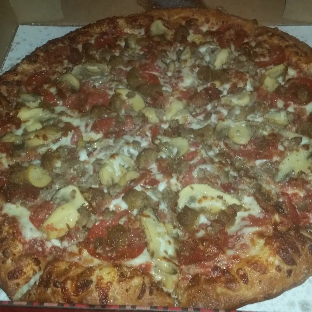 Meat Lovers Pizza with Mushrooms