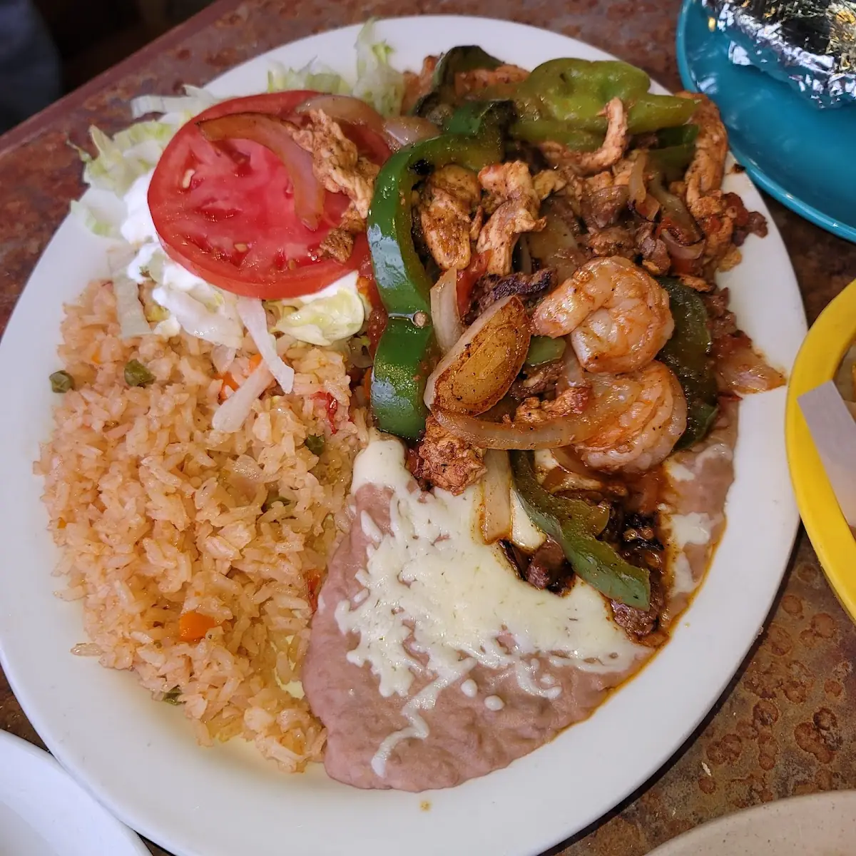 Chicken Steak and Shrimp Fajitas