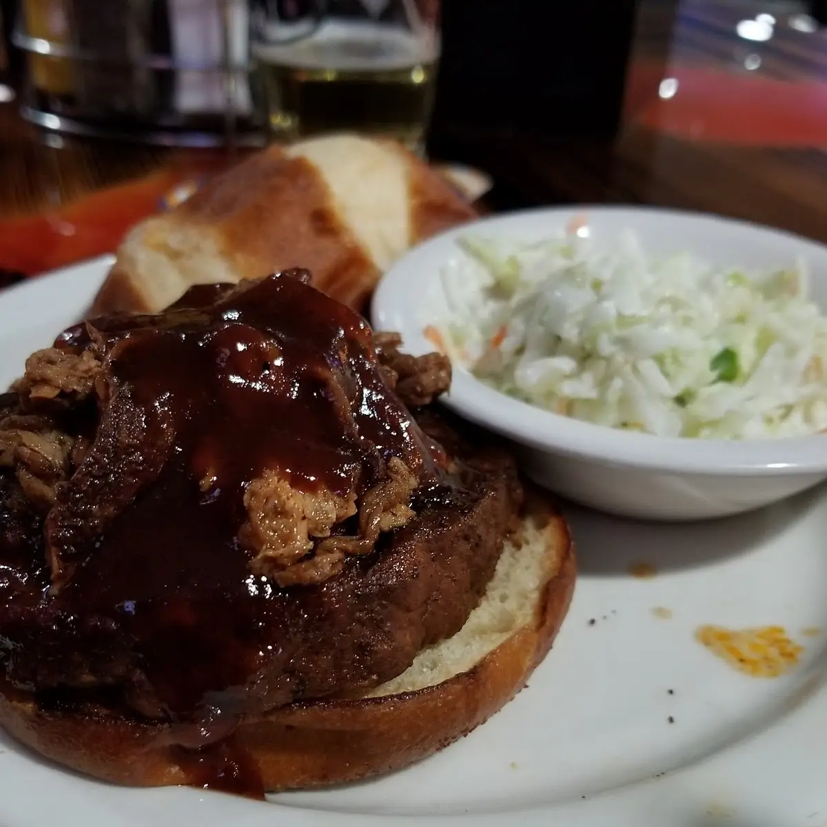 Smoked Pulled Pork on a Pretzel Bun