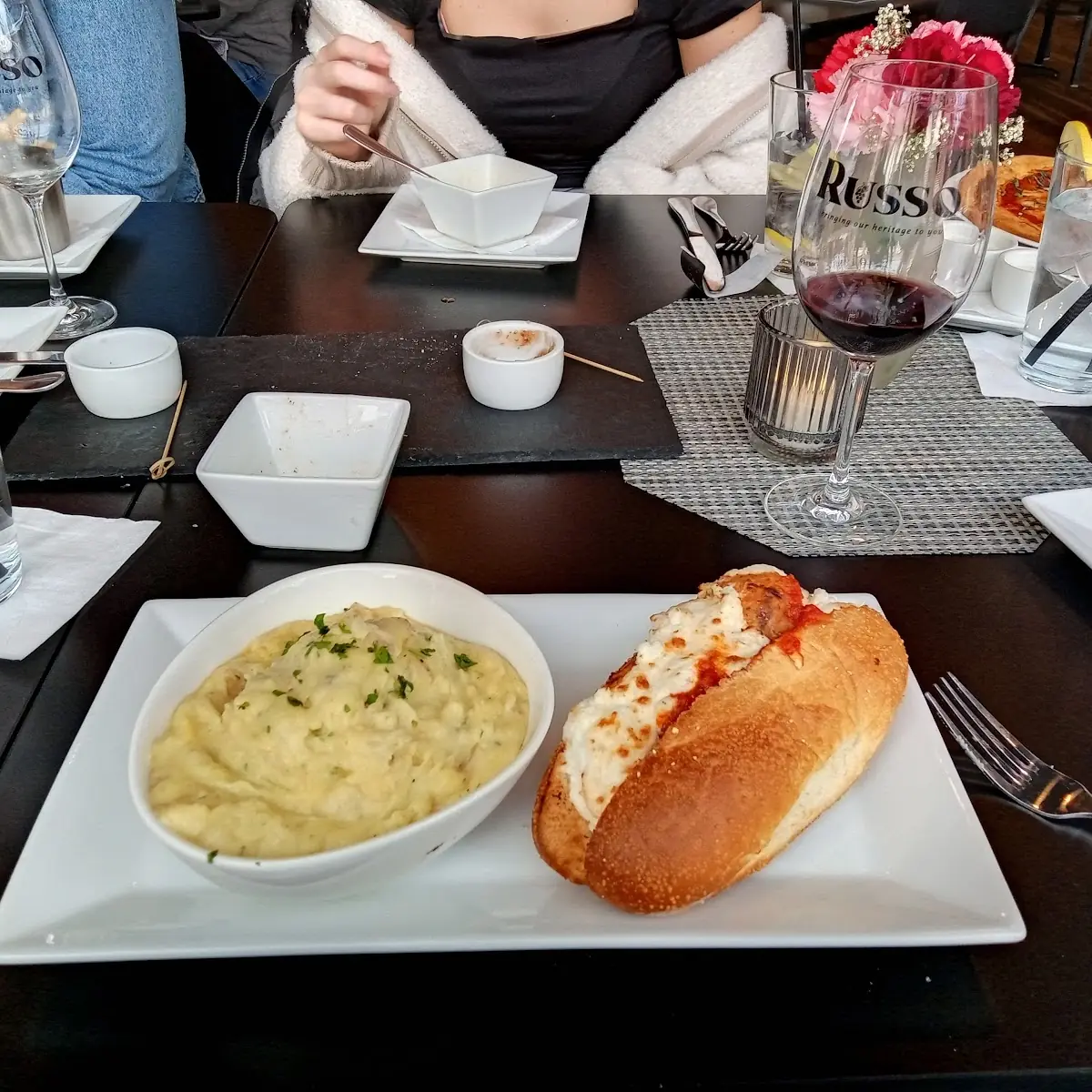 Meatball Pannini and Mashed Potatoes