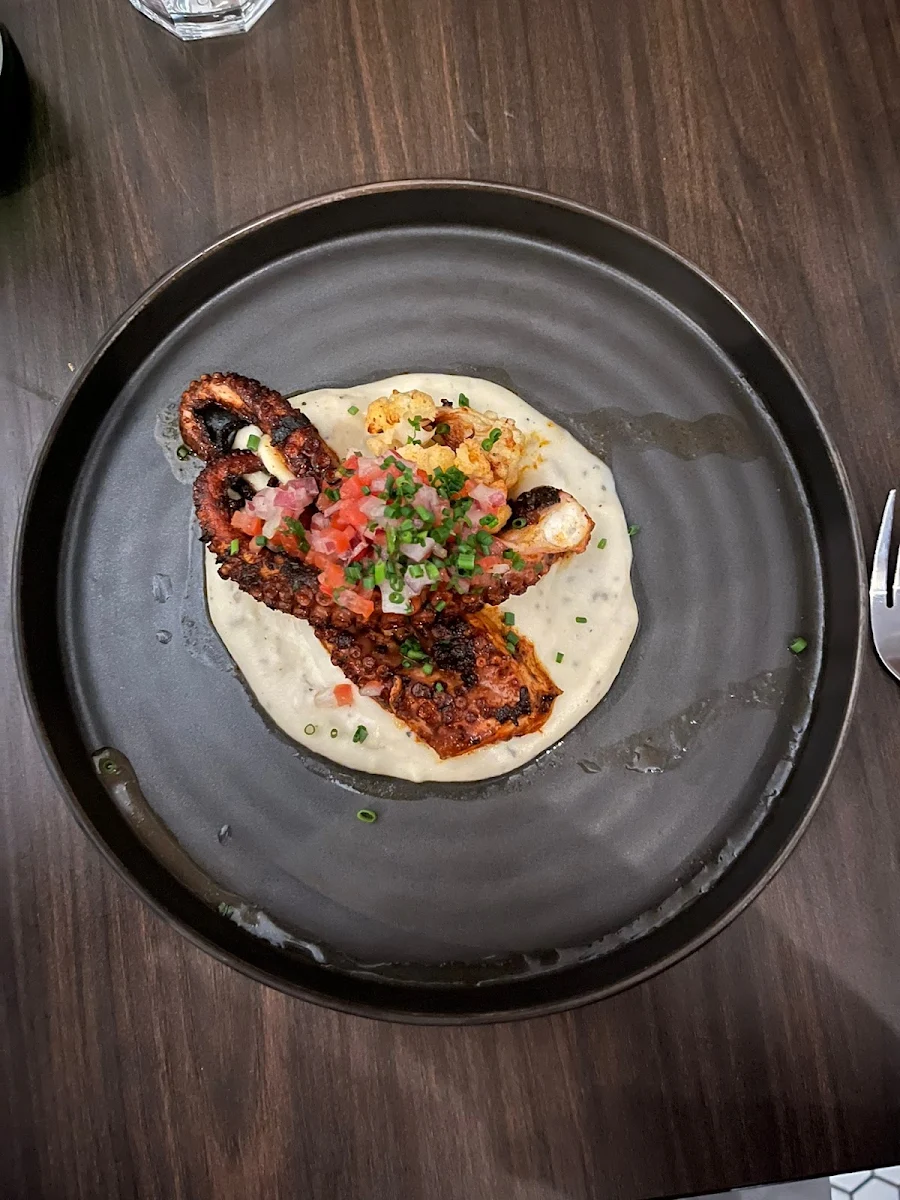 Octopus and Cauliflower Puree