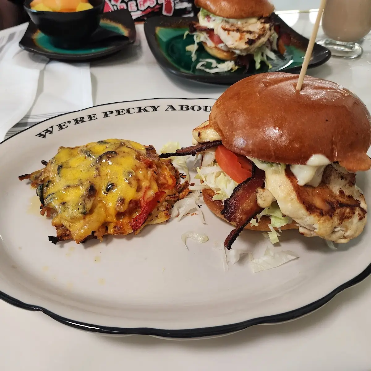 Chicken Sandwich and Loaded Hash Browns