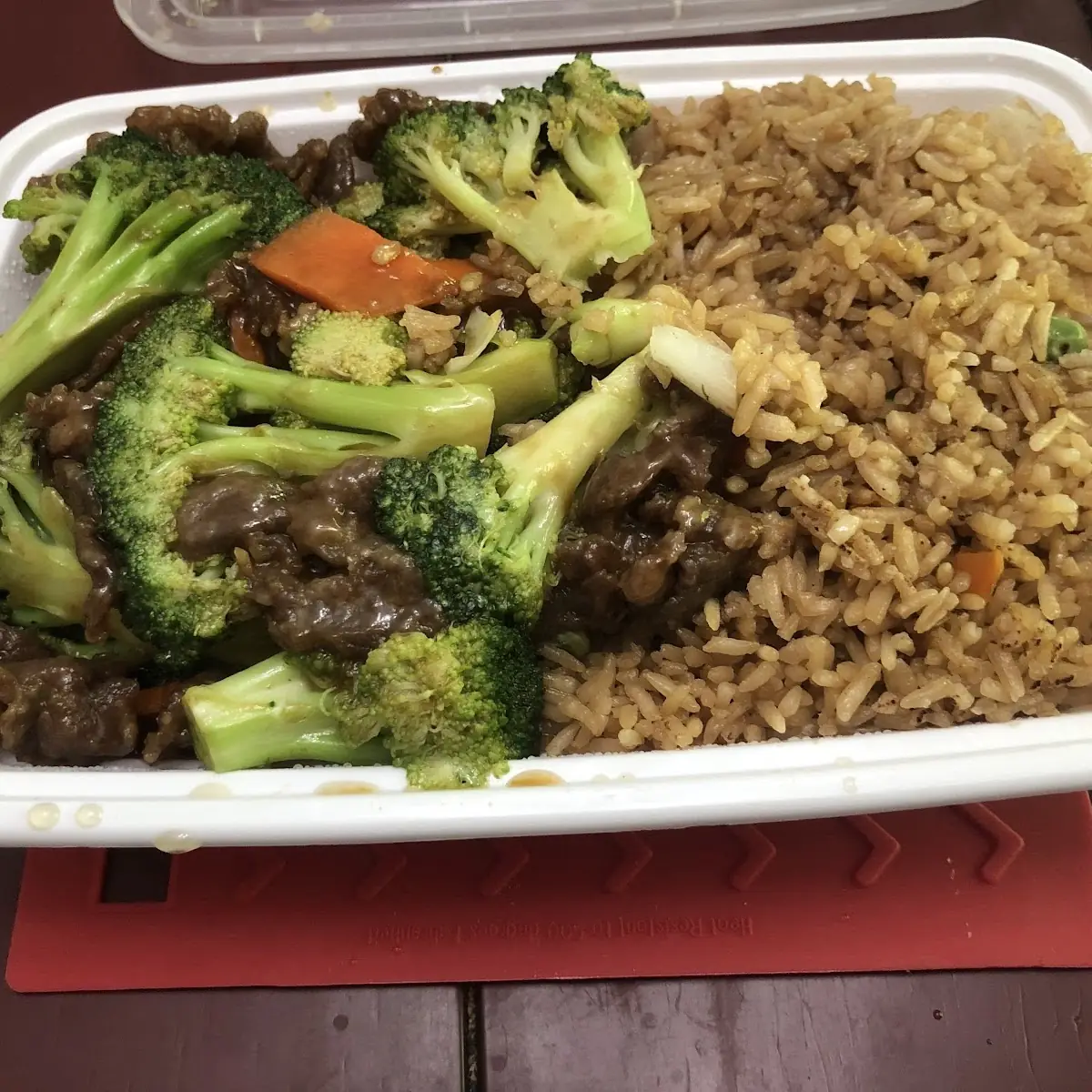 Beef and Broccoli with Fried Rice