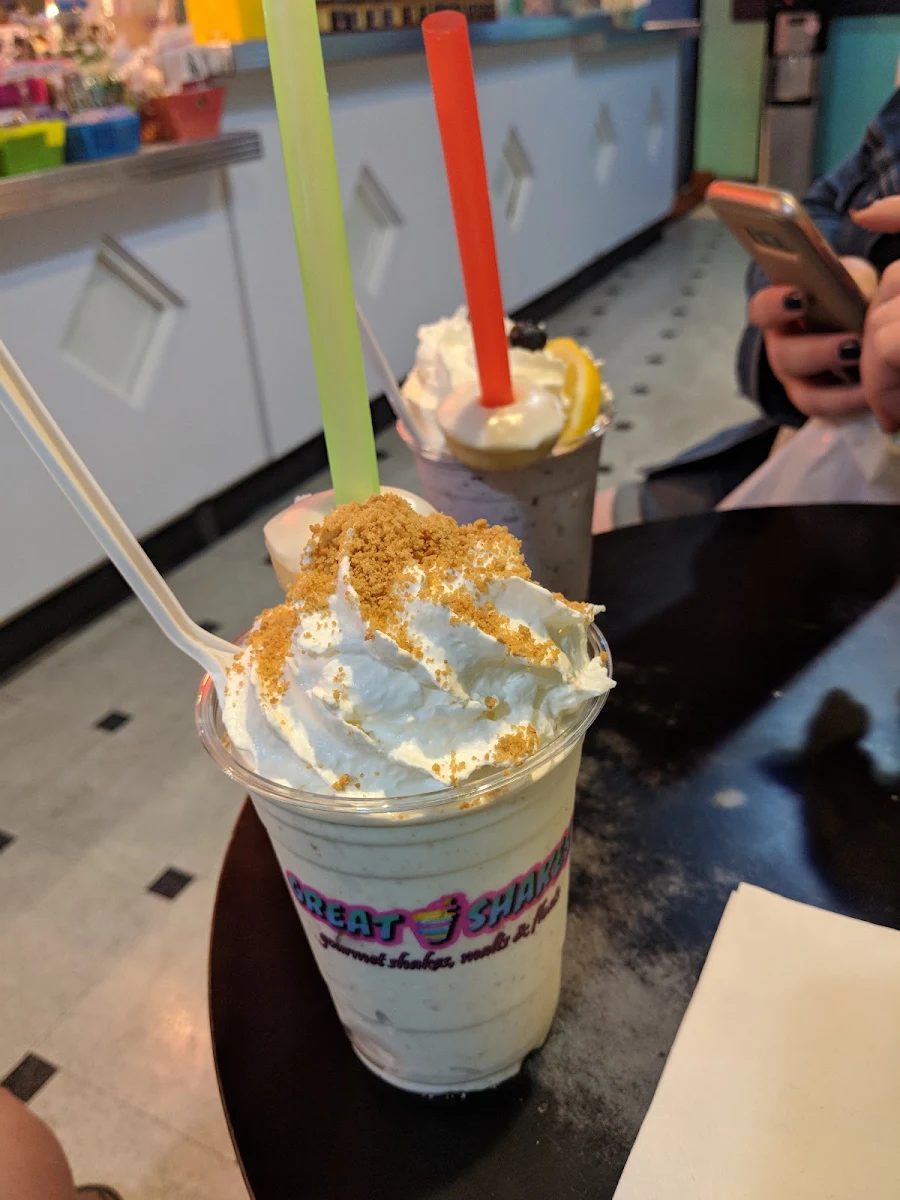 Orange Cream Float and White Chocolate Raspberry Shake