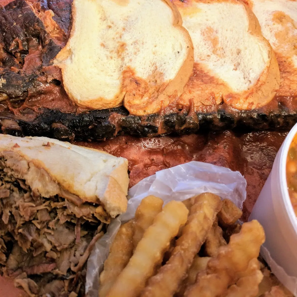 BBQ Ribs BBQ Beans Beef Sandwich