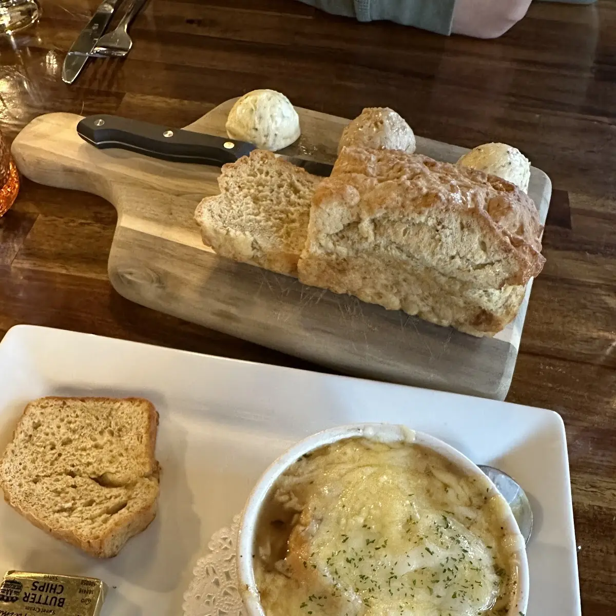French Onion Soup with Melted Cheese