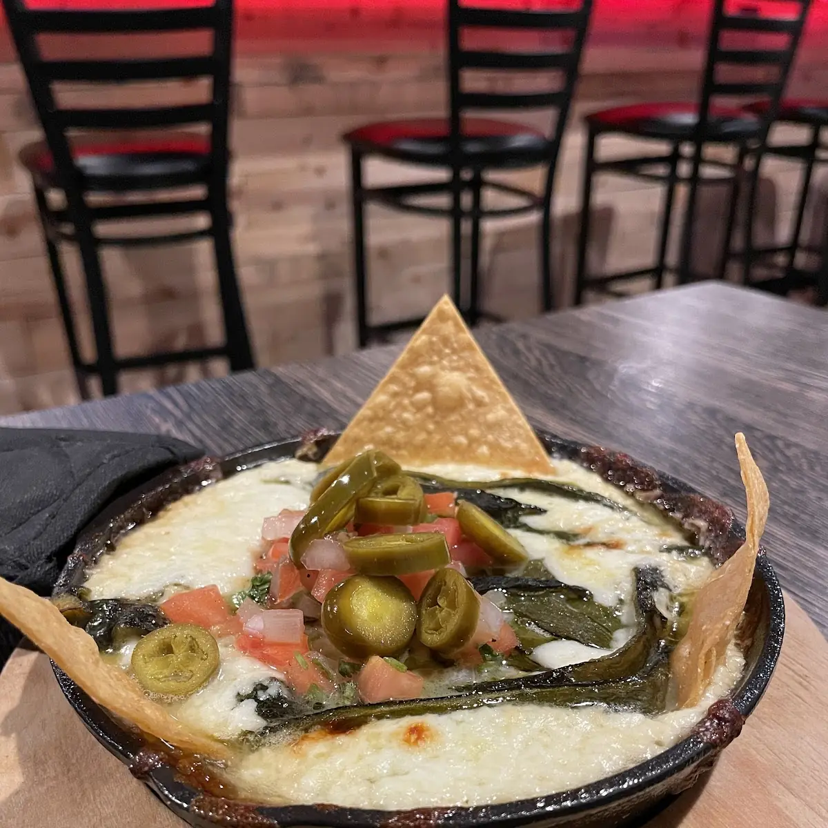Melted Cheese with Poblano Chilis