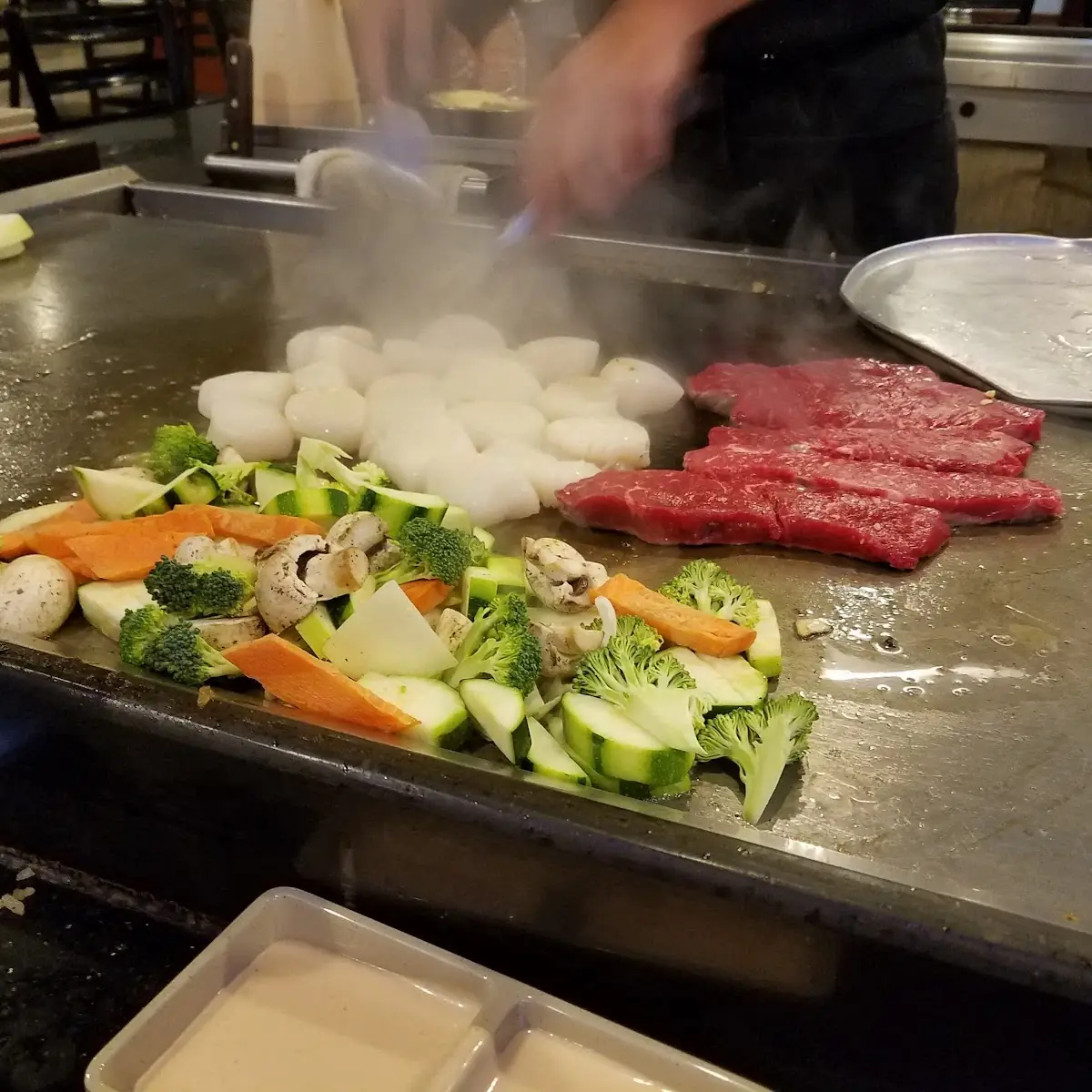 Steak Scallops Vegetables