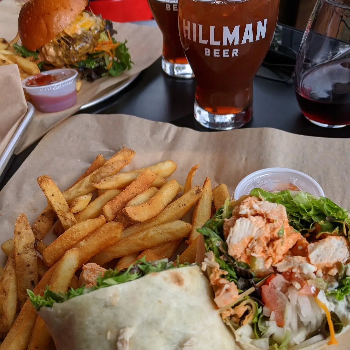 Buffalo Chicken Wrap and Fries