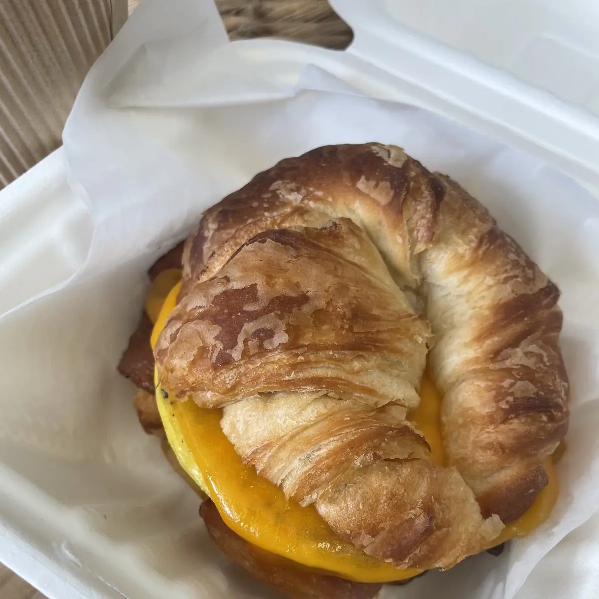 Croissant Breakfast Sandwich with Bacon