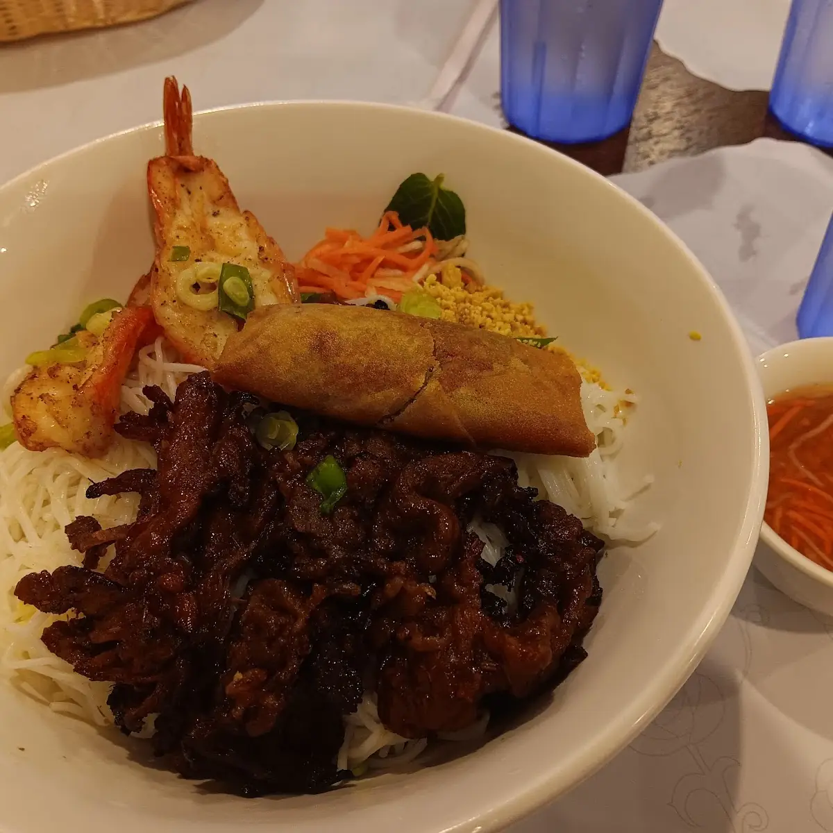 Grilled Shrimp Pork and Egg Roll with Vermicelli